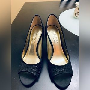 NEW The Touch of Nina Peep Toe Sparkle Glitter High Heel Shoes